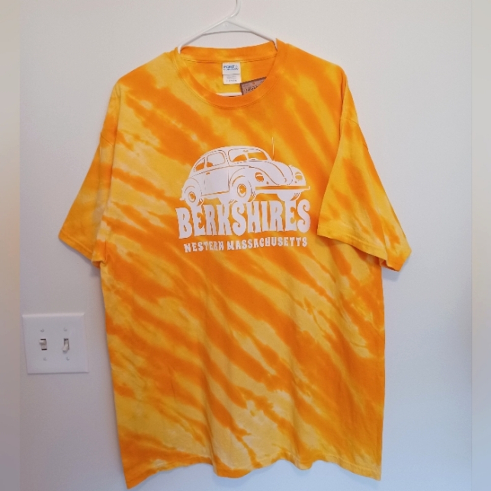 Yellow Tie Dye Berkshires MA T-Shirt